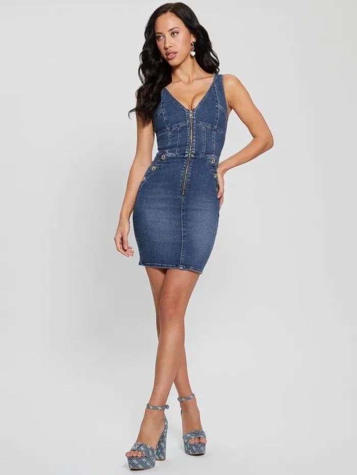 Women GUESS Jeans and Denim Reina Denim Dress Aegean