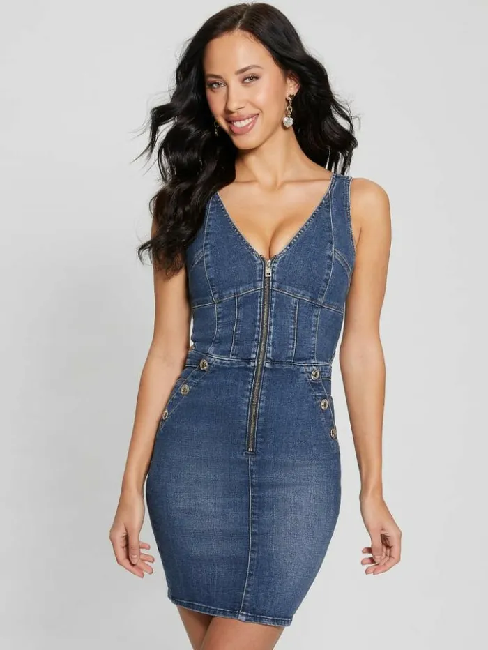 Women GUESS Jeans and Denim Reina Denim Dress Aegean