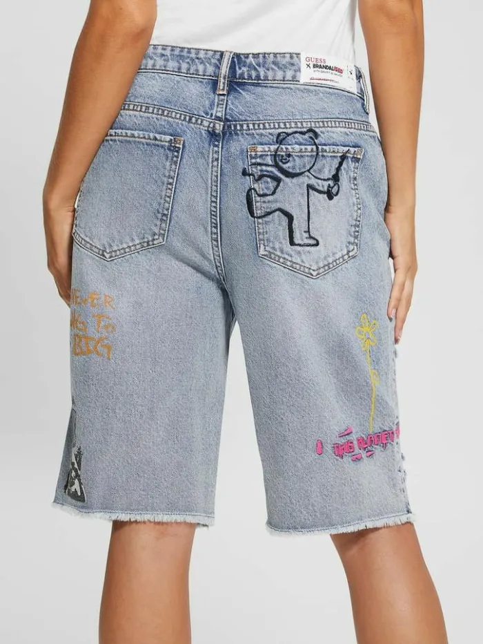 Women GUESS Jeans and Denim Relaxed Denim Bermuda Shorts Salty Isles