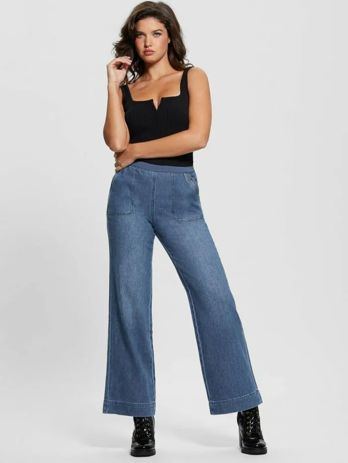 Women GUESS Jeans and Denim Rina WideLeg Jeans Noka Wash