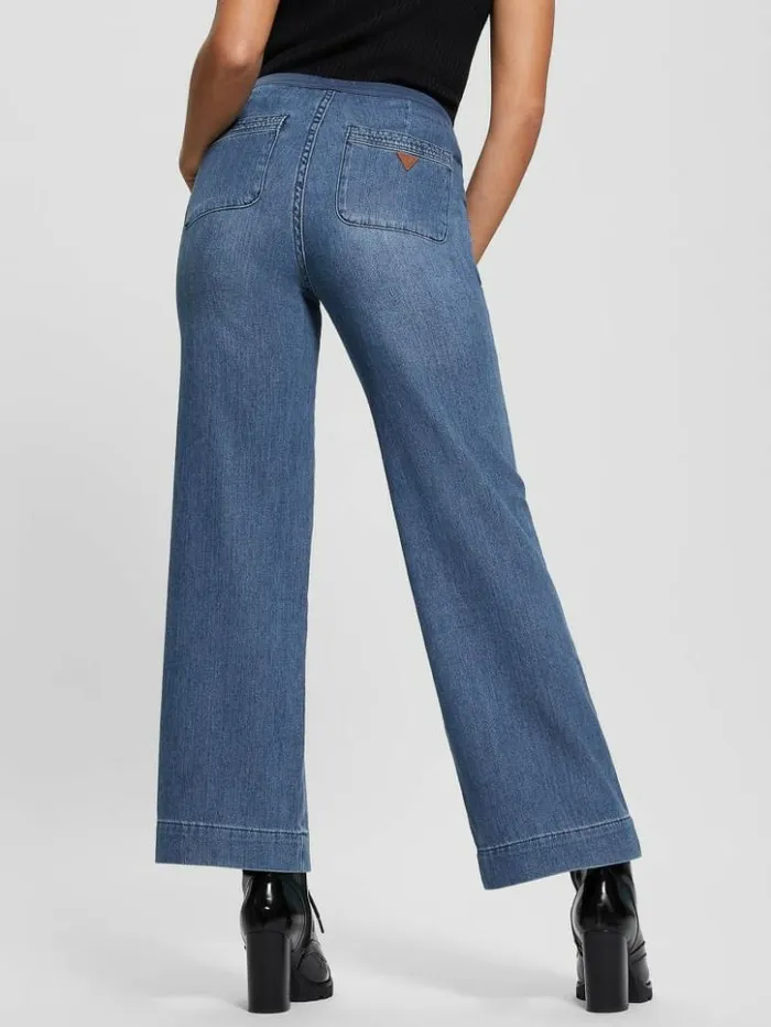 Women GUESS Jeans and Denim Rina WideLeg Jeans Noka Wash