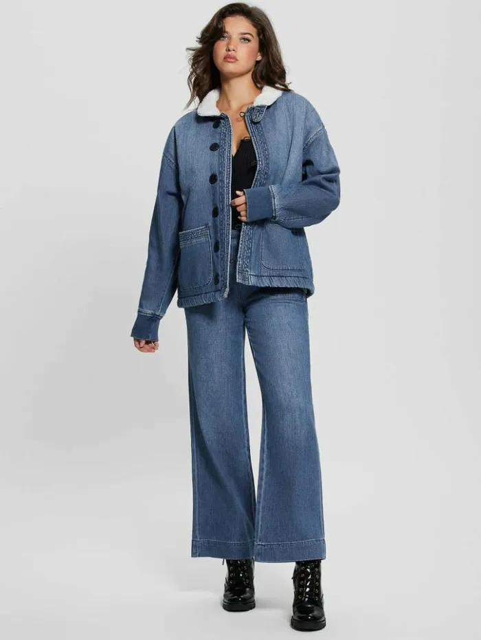 Women GUESS Jeans and Denim Rina WideLeg Jeans Noka Wash