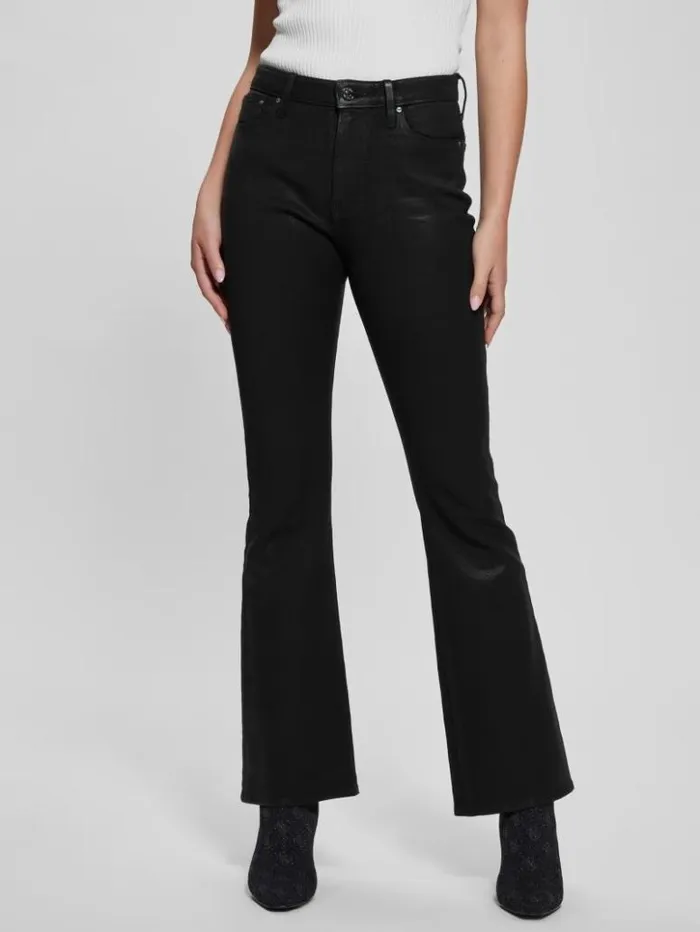 Women GUESS Jeans and Denim Sexy Flare Jeans Jet Black Multi