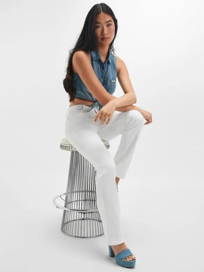 Women GUESS Jeans and Denim Sexy Straight Jeans Pure White