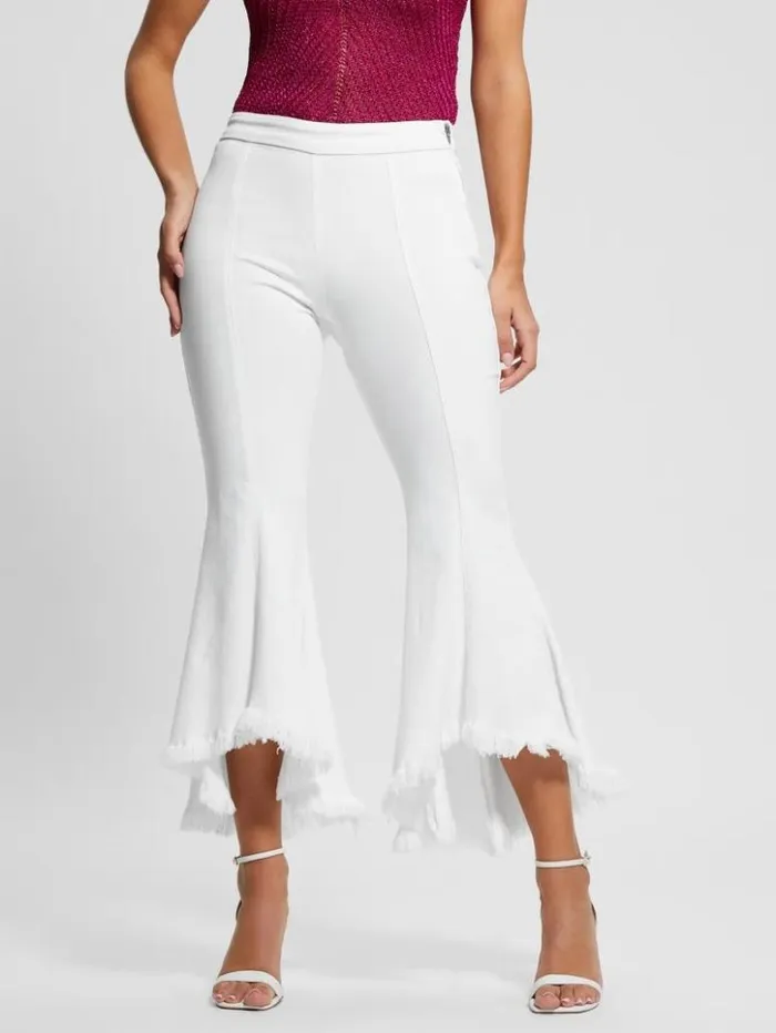 Women GUESS Jeans and Denim Sofia 1981 HighRise Flared Jeans White Bufali