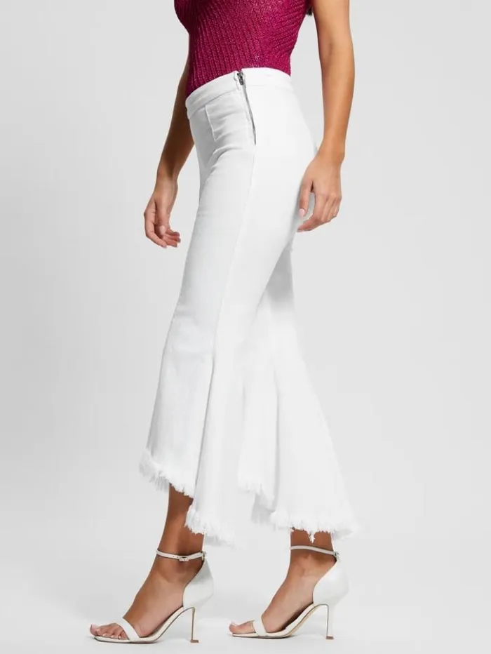 Women GUESS Jeans and Denim Sofia 1981 HighRise Flared Jeans White Bufali