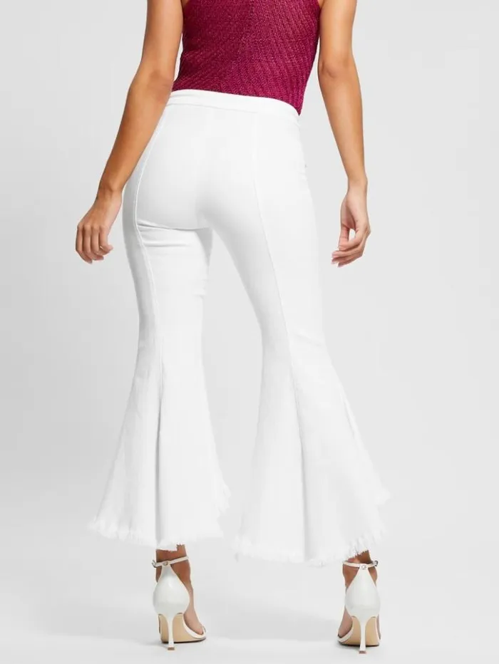 Women GUESS Jeans and Denim Sofia 1981 HighRise Flared Jeans White Bufali