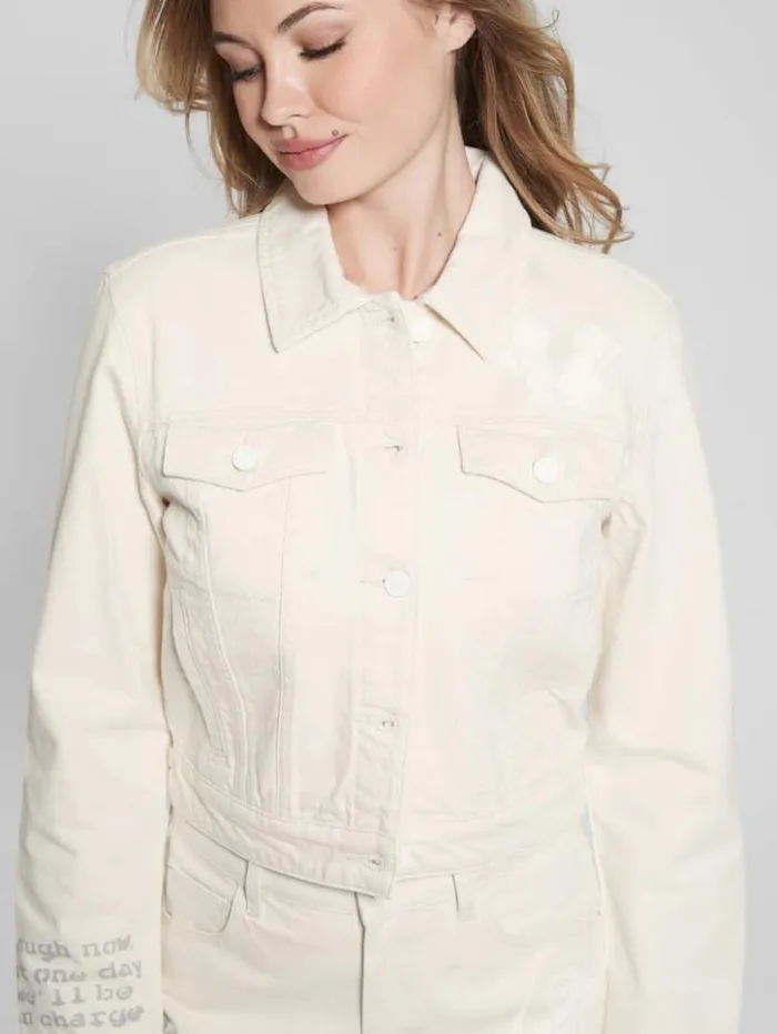 Women GUESS Jeans and Denim Stevie Denim Jacket Tint yel