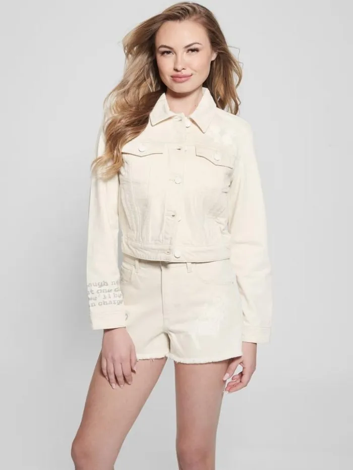 Women GUESS Jeans and Denim Stevie Denim Jacket Tint yel