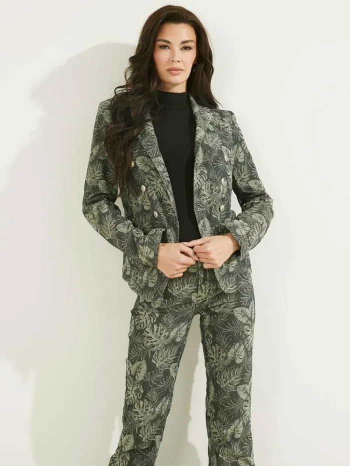 Women GUESS Jeans and Denim Tailor Printed Blazer Grecale
