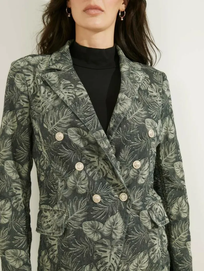 Women GUESS Jeans and Denim Tailor Printed Blazer Grecale