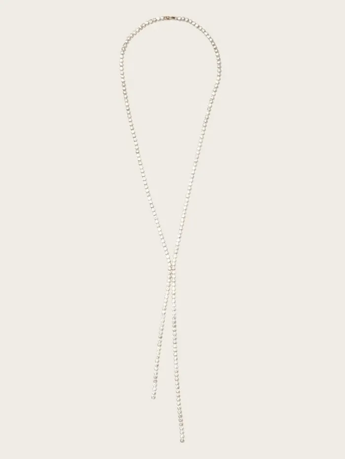 Women GUESS Jewelry GoldTone Crystal Y Necklace Silvergold