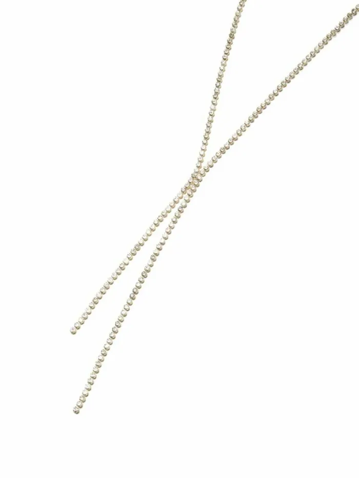 Women GUESS Jewelry GoldTone Crystal Y Necklace Silvergold