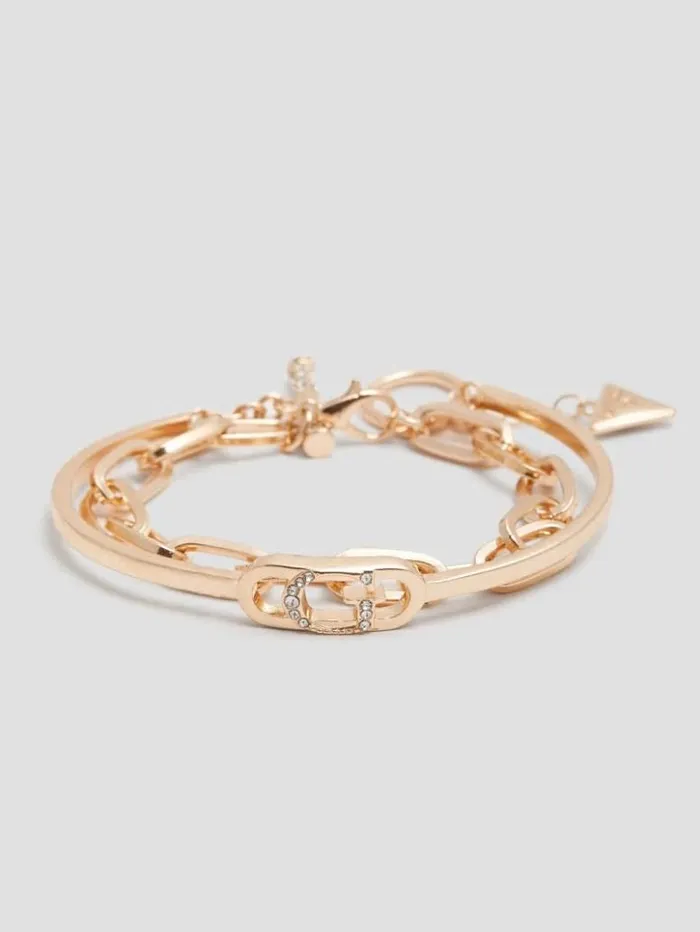 Women GUESS Jewelry GoldTone G Link Bangle Set Gold