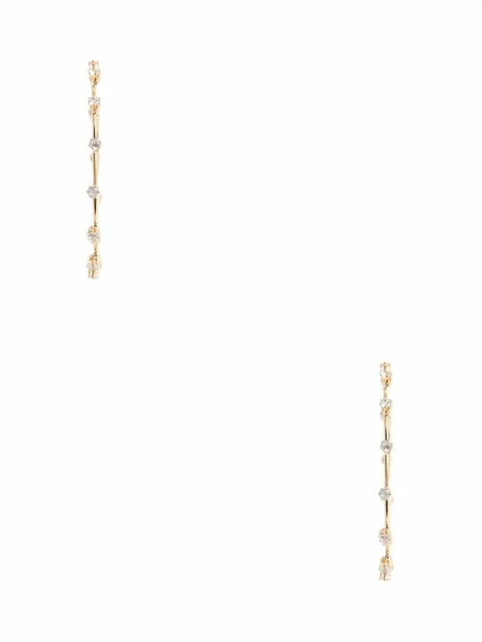 Women GUESS Jewelry GoldTone Rhinestone Hoop Earrings Gold