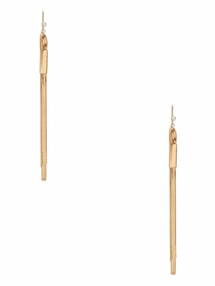 Women GUESS Jewelry GoldTone Snake Chain Linear Earrings Gold