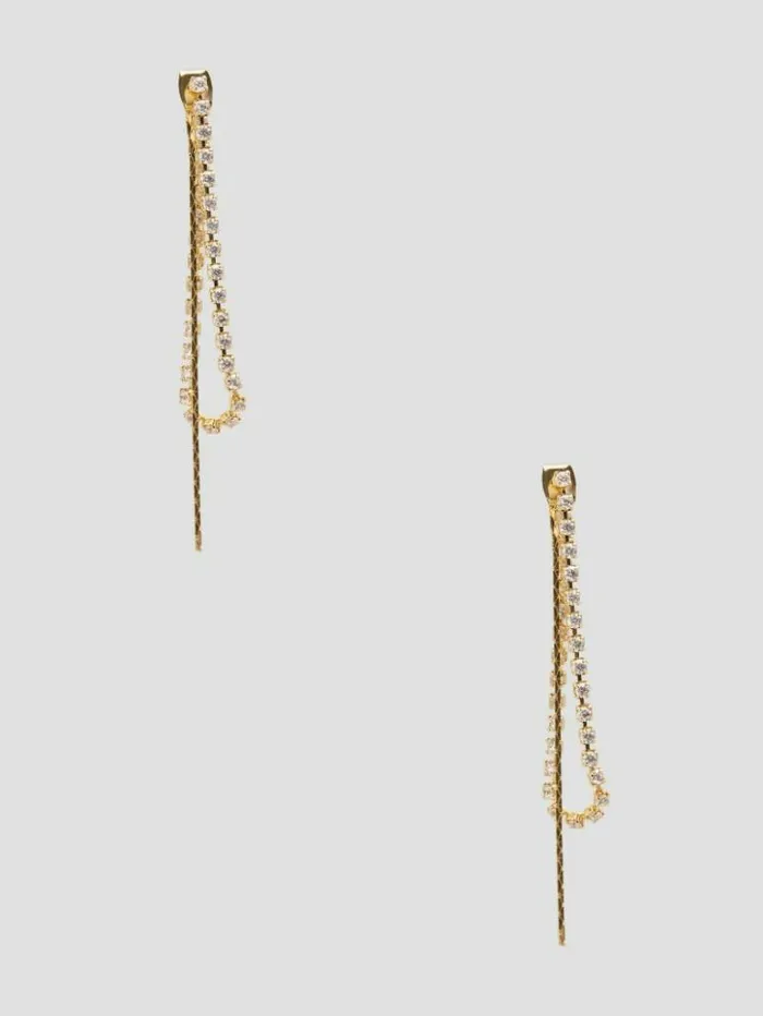 Women GUESS Jewelry Linear PullThrough Earrings Gold