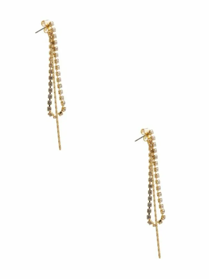 Women GUESS Jewelry Linear PullThrough Earrings Gold