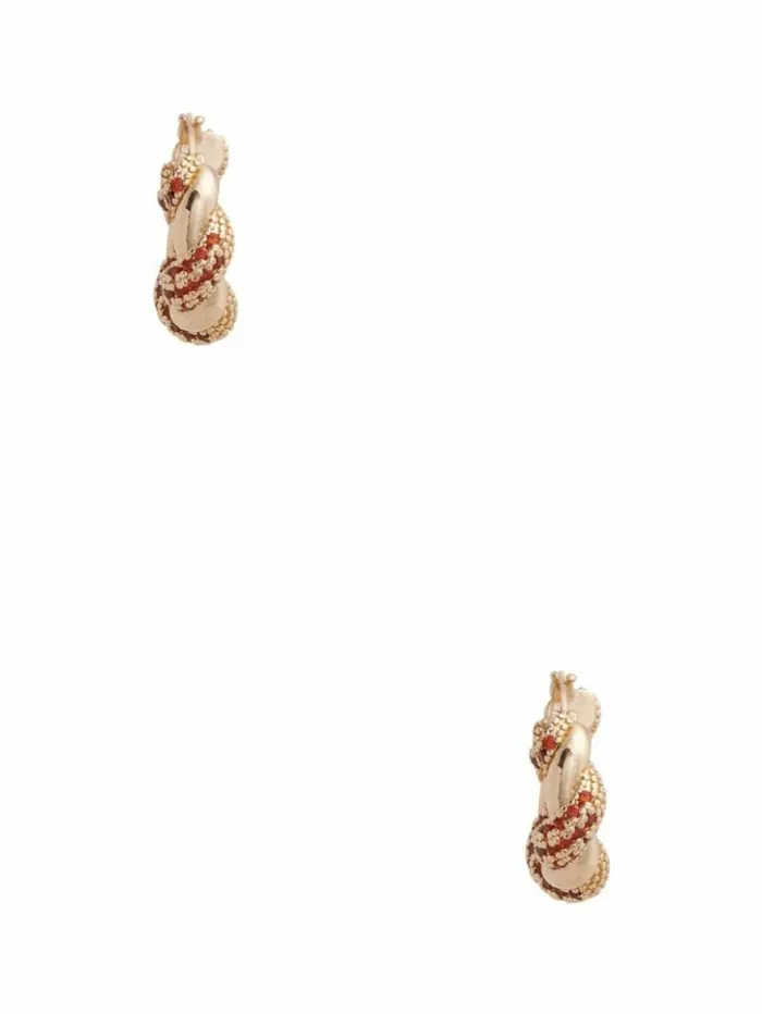 Women GUESS Jewelry Pave Twist Huggie Earrings Silvergold