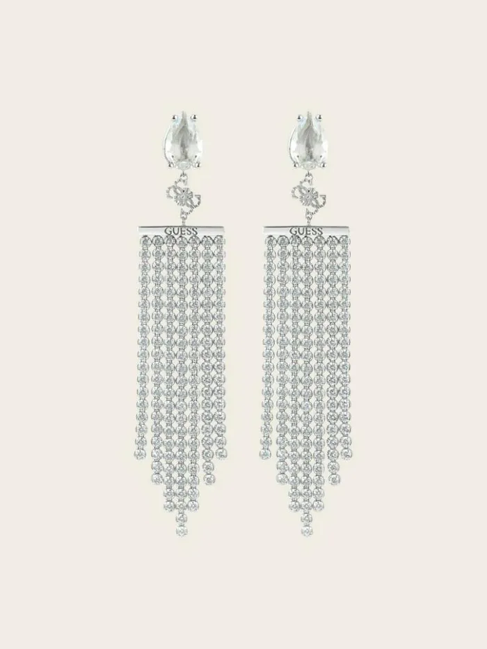 Women GUESS Jewelry RhodiumPlated Chandelier Earrings Rh