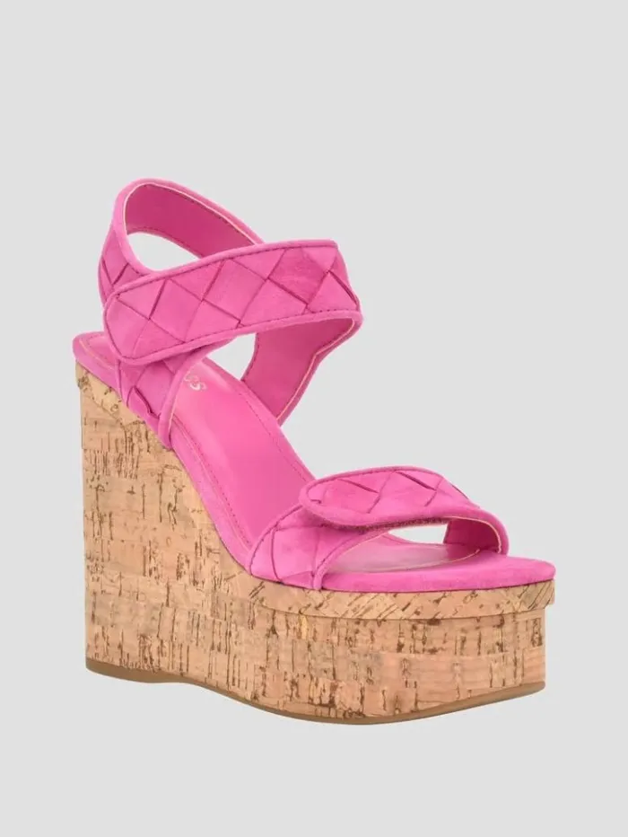 Women GUESS Sandals Cataline Wedge Sandals Medium Pink