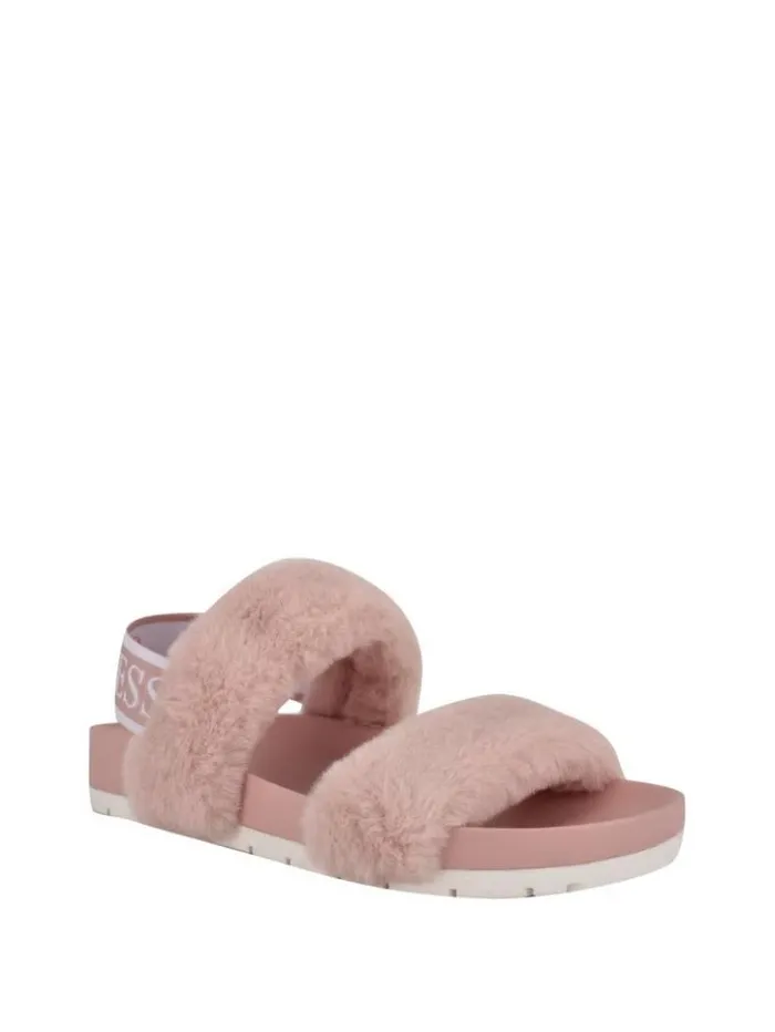Women GUESS Sandals Fabin FauxFur Sandal Pink