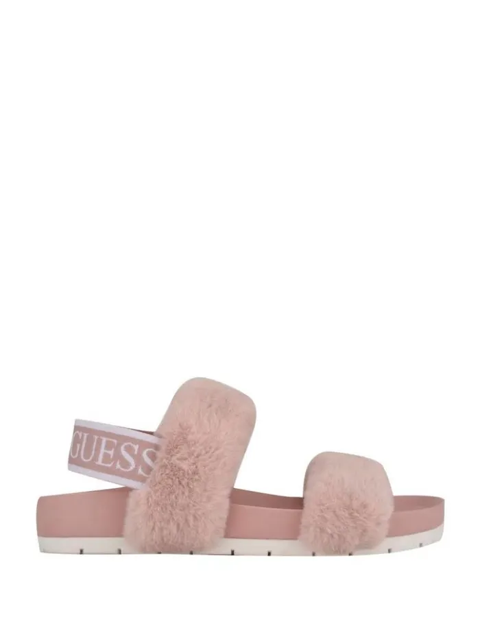 Women GUESS Sandals Fabin FauxFur Sandal Pink