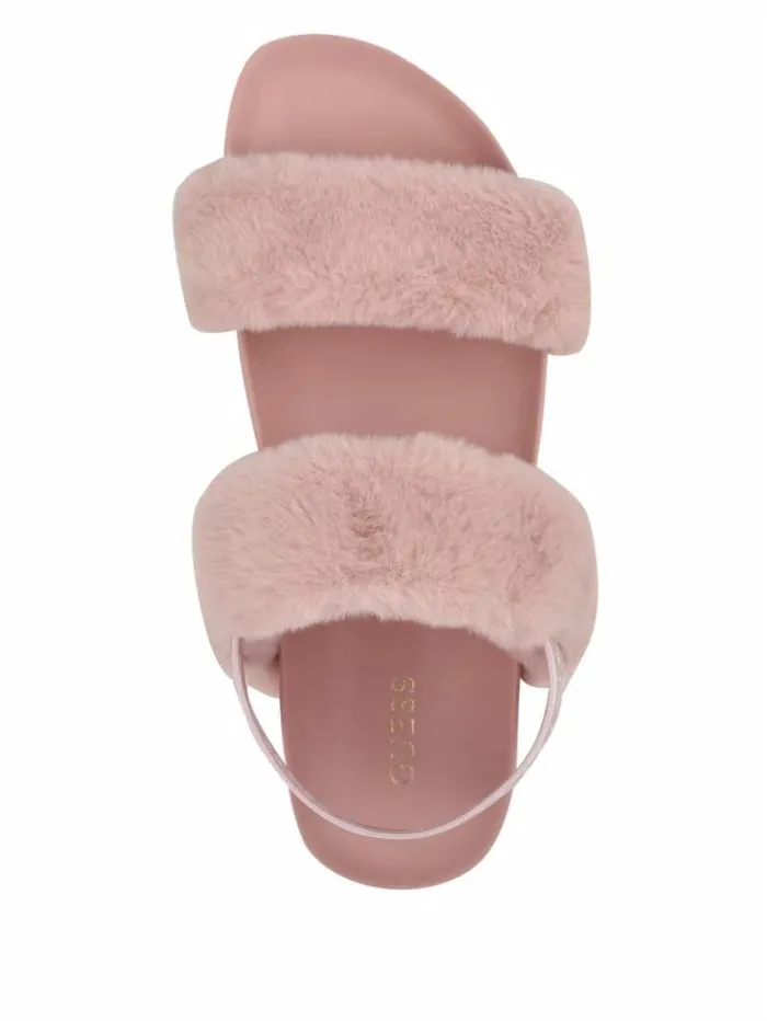 Women GUESS Sandals Fabin FauxFur Sandal Pink