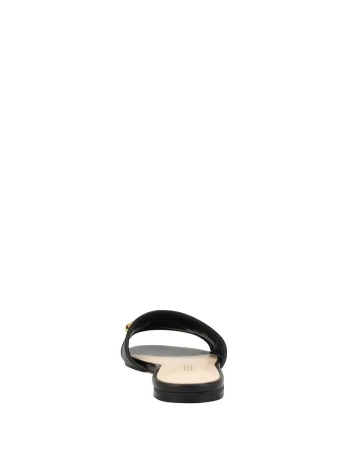 Women GUESS Sandals Hammi Logo Slide Sandals Black 001