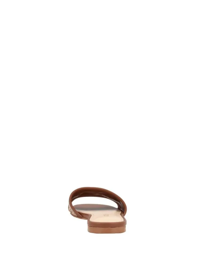 Women GUESS Sandals Hammi Logo Slide Sandals Medium Brown