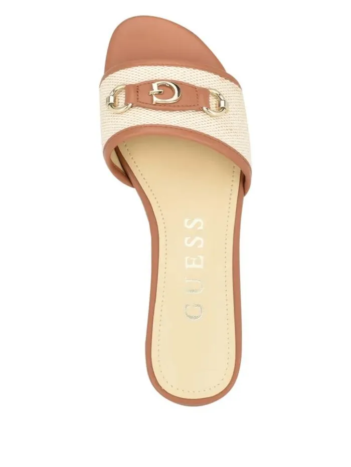 Women GUESS Sandals Hammi Logo Slide Sandals Medium Natural
