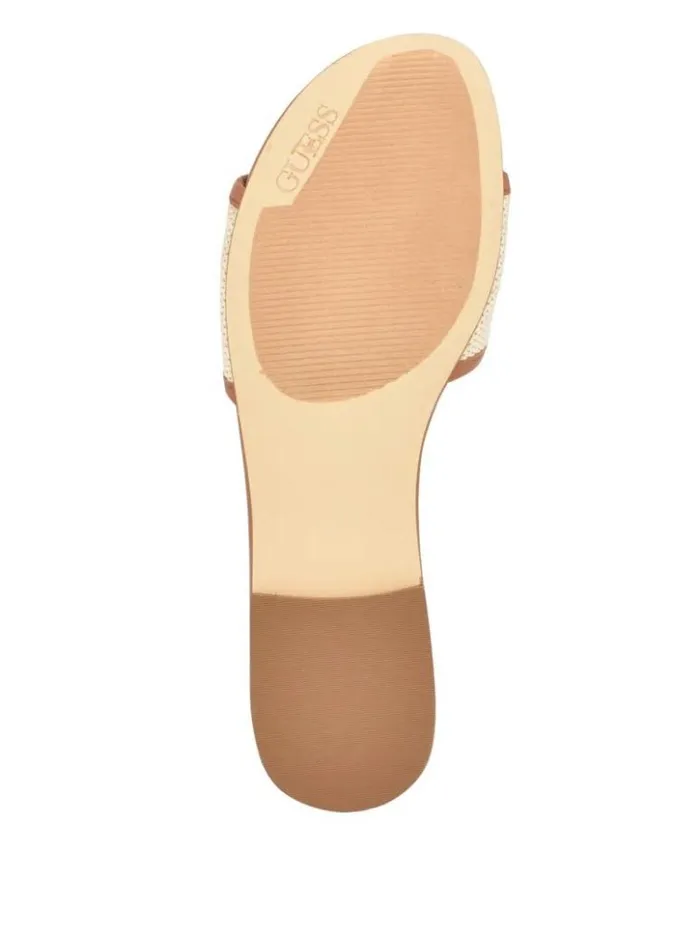 Women GUESS Sandals Hammi Logo Slide Sandals Medium Natural