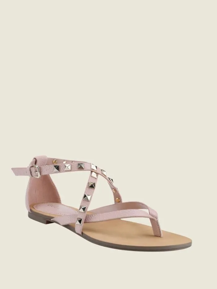 Women GUESS Sandals Nizana Strappy Stud Sandals Light Pink 680