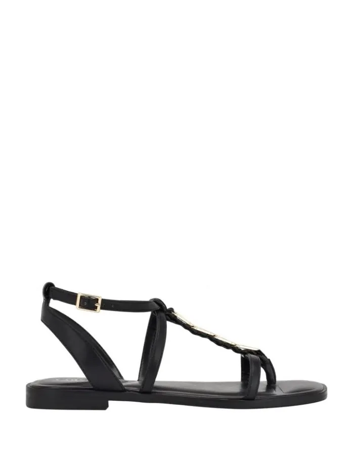 Women GUESS Sandals Raima GLink Chain Sandals Black 001