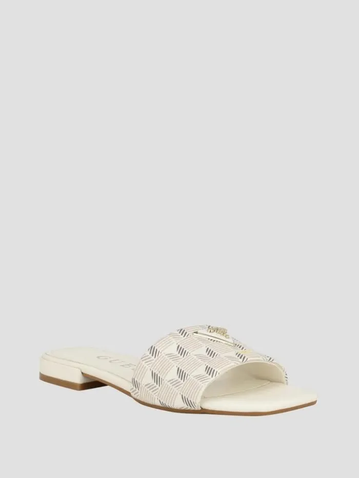Women GUESS Sandals Tamed Triangle Sandals Ivory 150