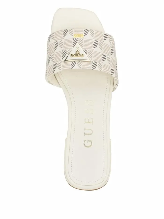 Women GUESS Sandals Tamed Triangle Sandals Ivory 150
