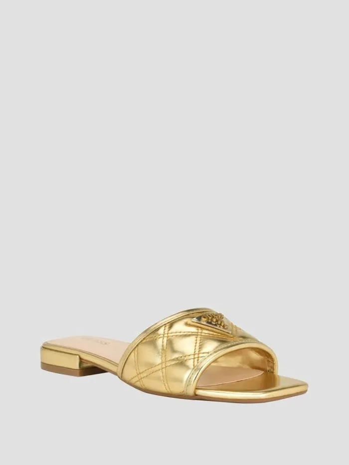 Women GUESS Sandals Tameli Icon Slide Sandals Gold