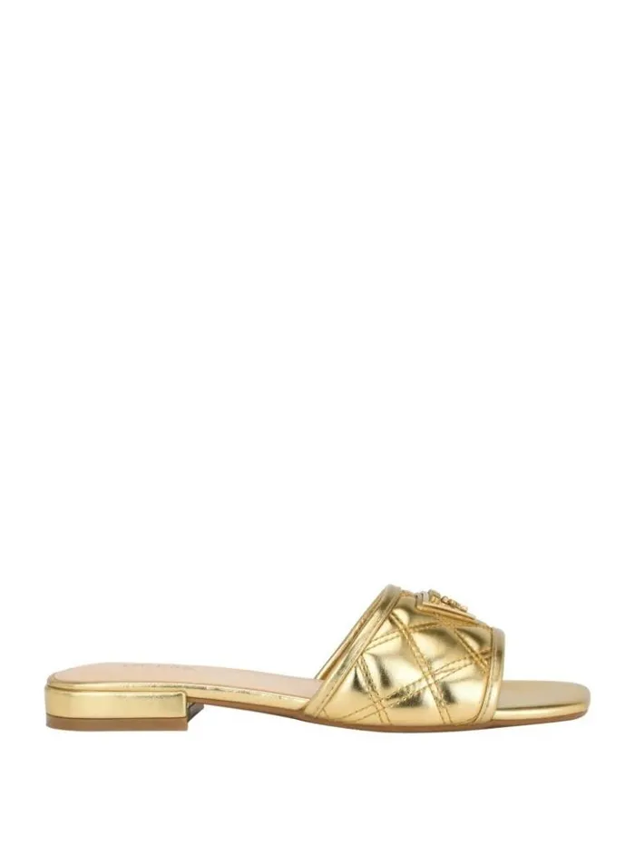 Women GUESS Sandals Tameli Icon Slide Sandals Gold
