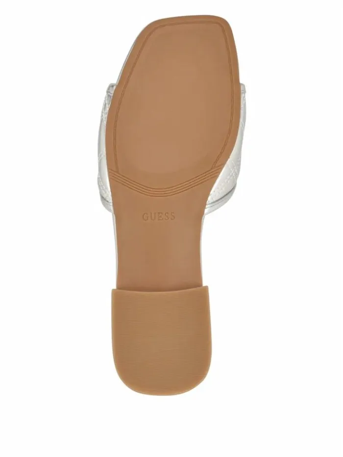 Women GUESS Sandals Tameli Icon Slide Sandals Silver 040