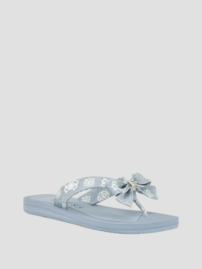 Women GUESS Sandals Tuta Bowtie Sandals Medium Blue Denim