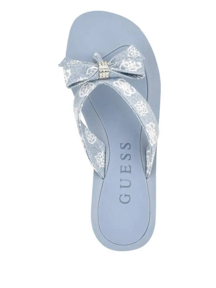 Women GUESS Sandals Tuta Bowtie Sandals Medium Blue Denim