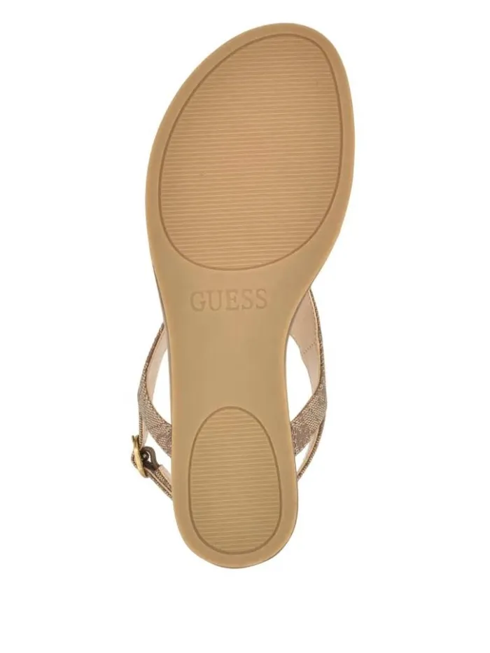 Women GUESS Sandals Unali Thong Sandals Medium Brown
