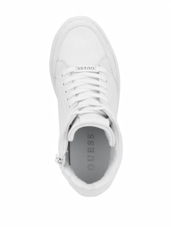 Women GUESS Sneakers Blairin Rhinestone Logo Wedge Sneakers White Graffiti