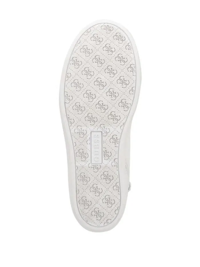 Women GUESS Sneakers Blairin Rhinestone Logo Wedge Sneakers White Graffiti