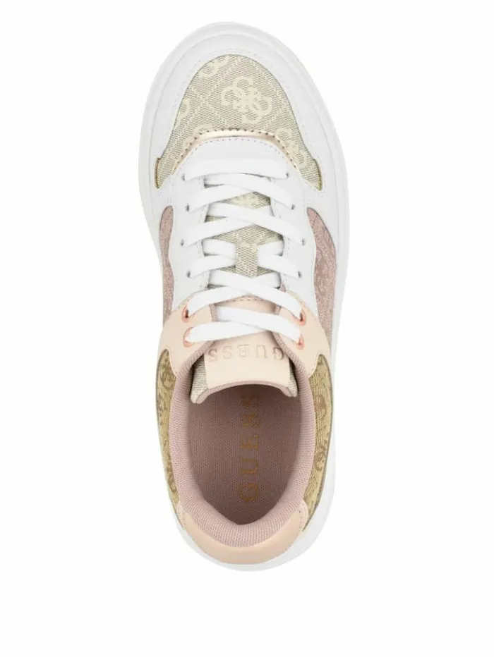Women GUESS Sneakers Cleva Contrasting LowTop Sneakers Light Natural 110