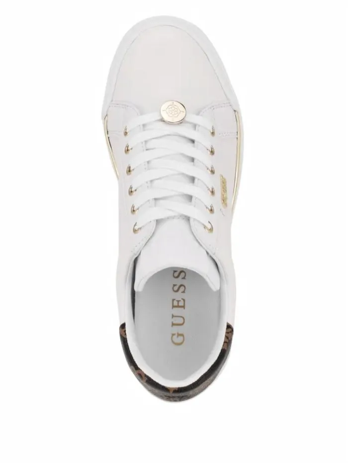 Women GUESS Sneakers Faster Hidden Wedge Sneakers Wht Floral