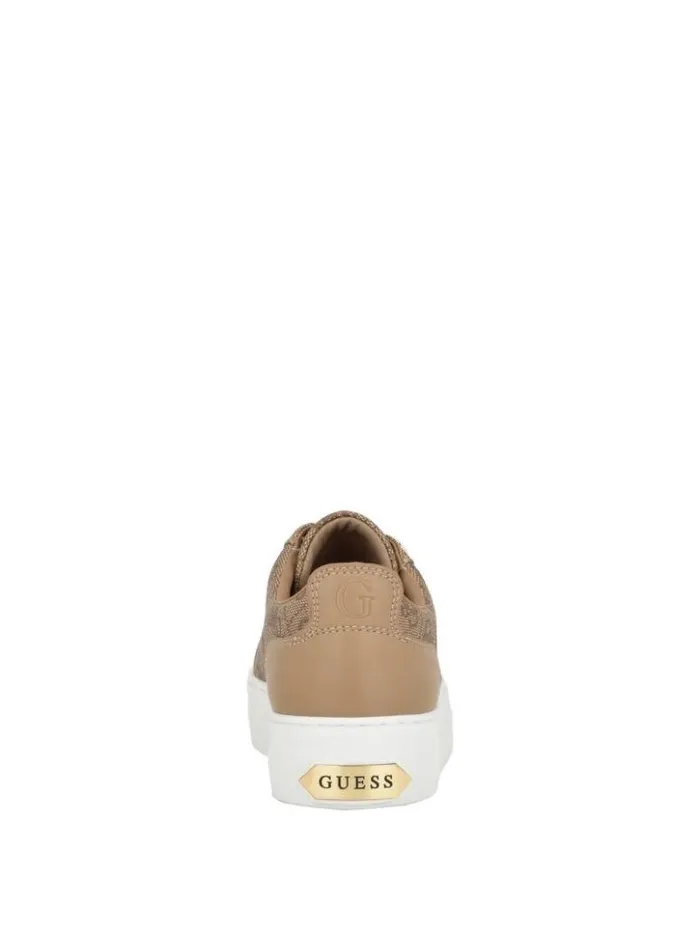 Women GUESS Sneakers Logo Print LowTop Sneakers Light Natural 110