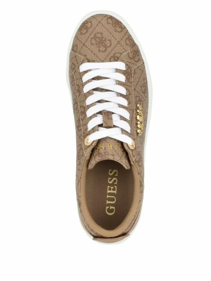 Women GUESS Sneakers Logo Print LowTop Sneakers Light Natural 110