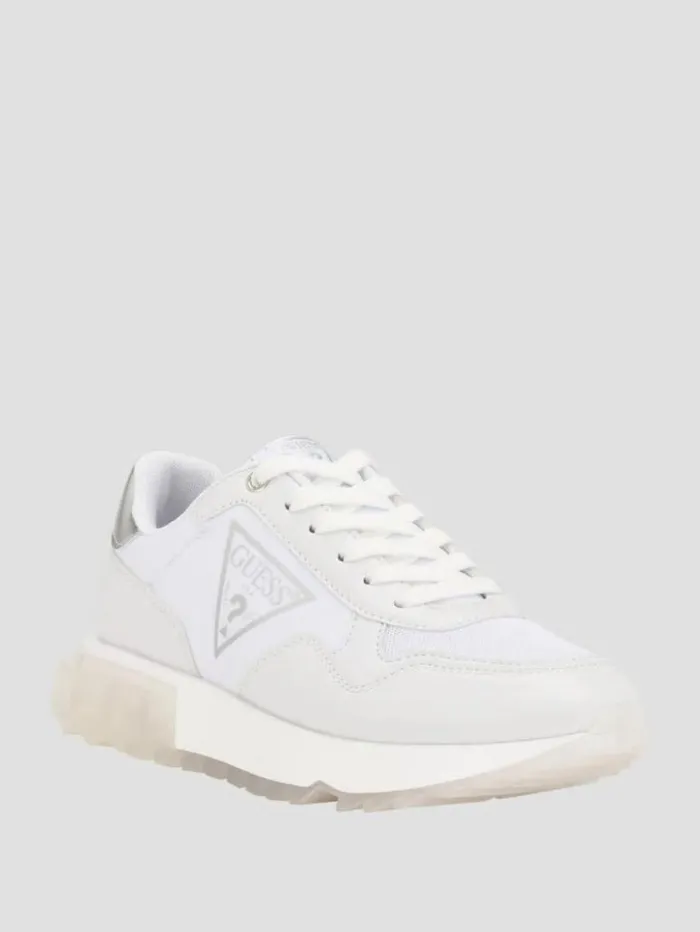 Women GUESS Sneakers Melany Side Logo Sneakers White Graffiti