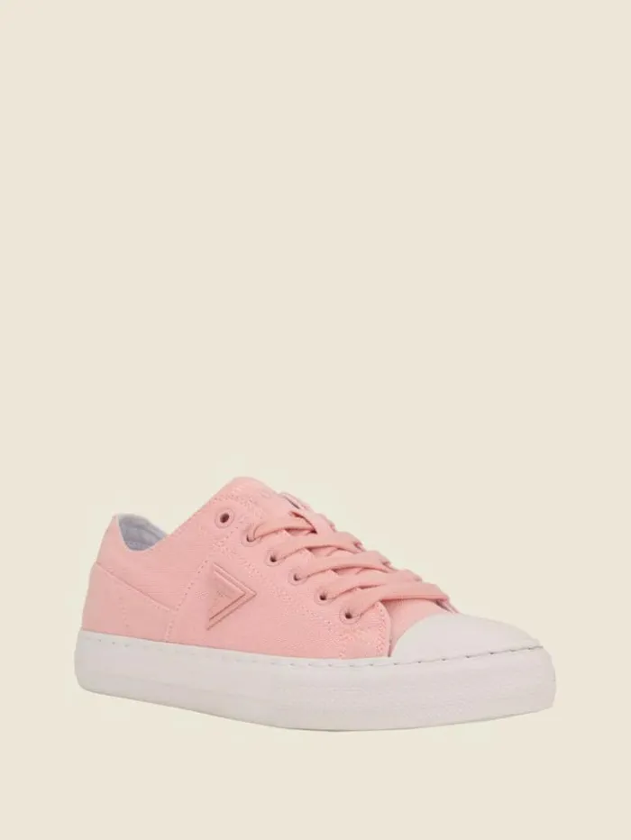 Women GUESS Sneakers Pranze LowTop Canvas Sneakers Light Pink
